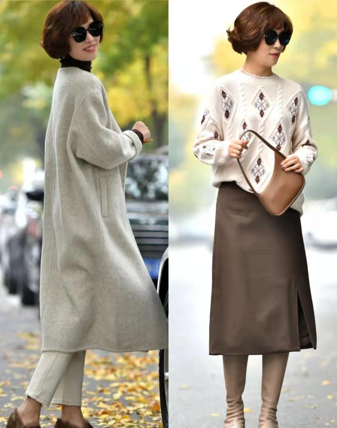 中年女人叠加穿搭冬季,叠冬天外套的技巧