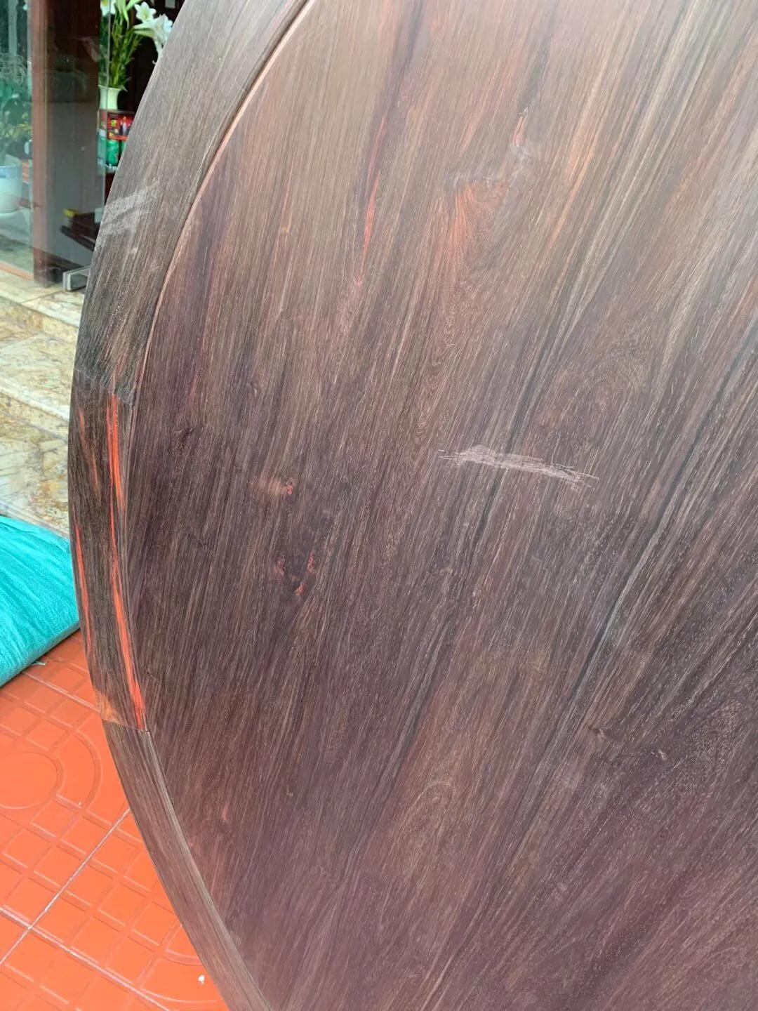 大红酸枝交趾黄檀圆桌图片,浦寨大红酸枝交趾黄檀明式餐桌