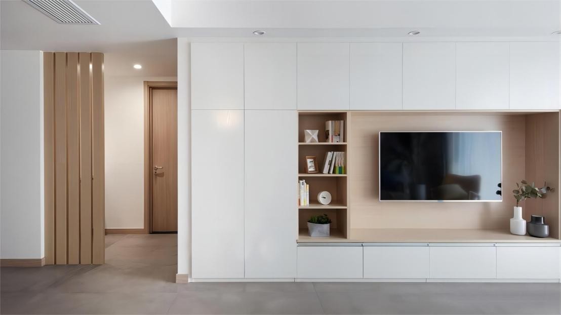 现代简约电视柜怎么选实用,电视机挂墙上时电视柜如何选