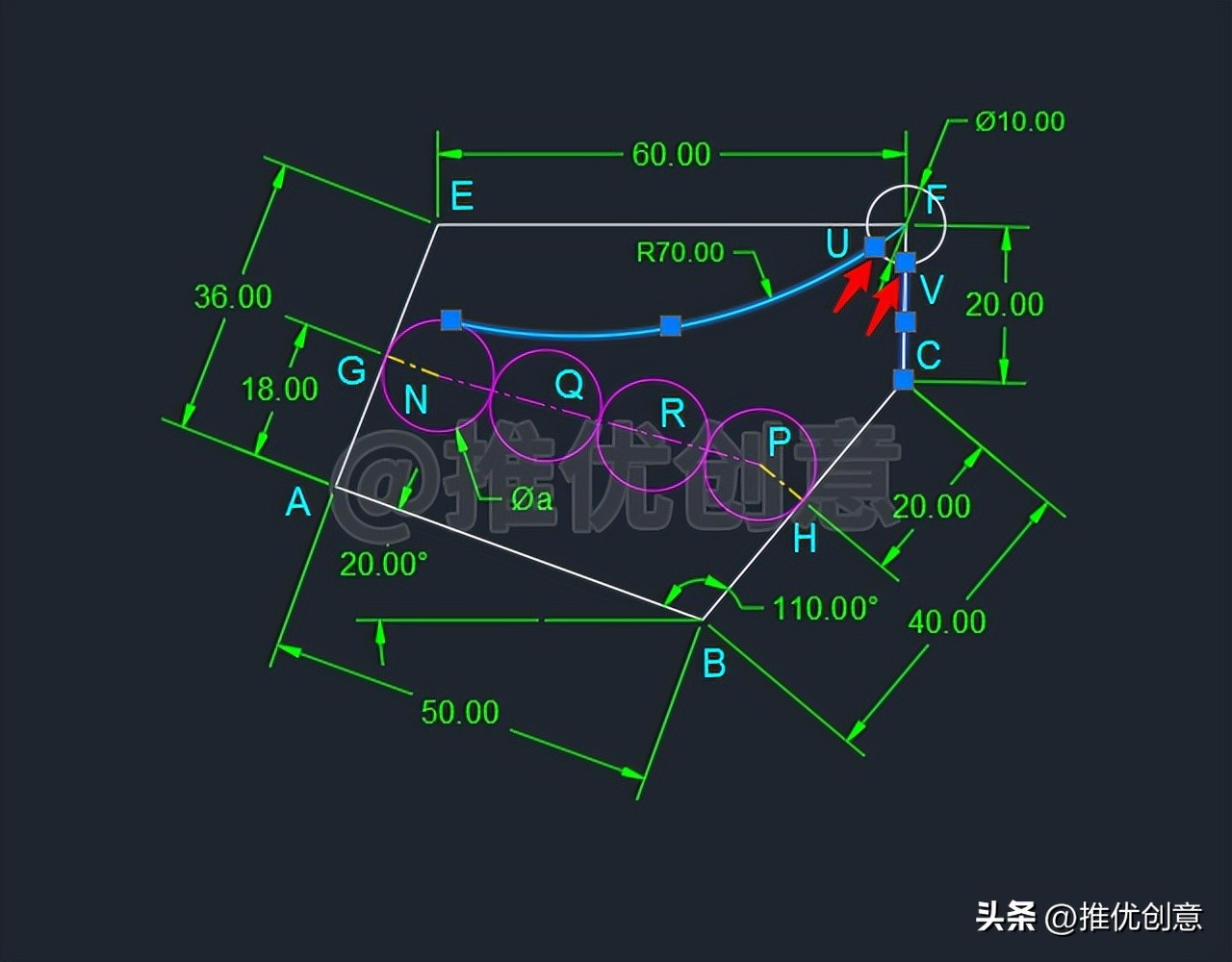 绘制有一定难度的竞赛题(下)autocadcad教学cad画图CAD练习题