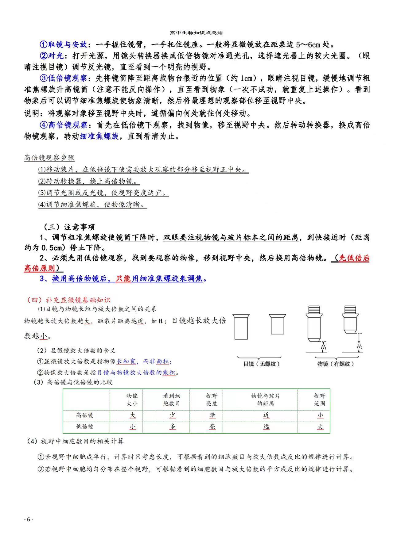 高中生物知识点大总结高考版,高中生物高三复习知识点