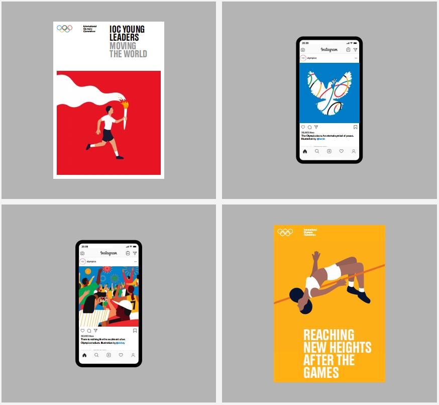 奥运会项目海报前后视觉,奥运会插画简单