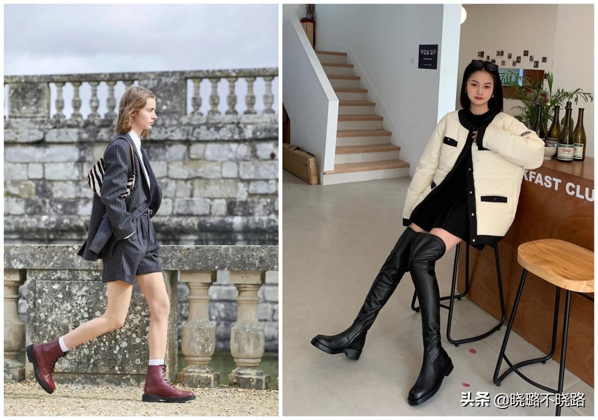 最近比较火的马丁靴和骑士靴,骑士靴跟马丁靴