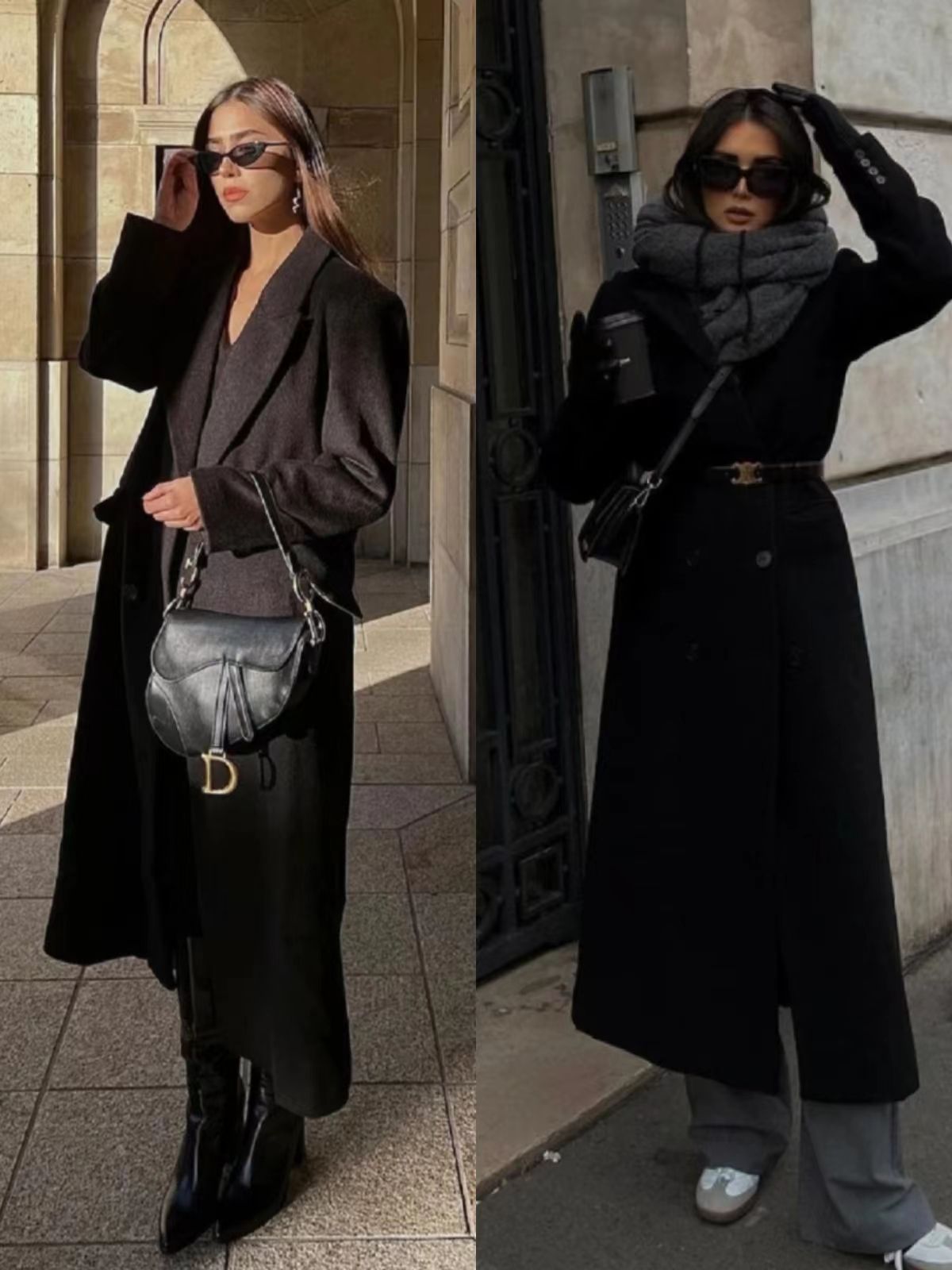 皮肤黑穿深红色的大衣怎么搭配,带帽黑灰色格子大衣怎么搭配好看