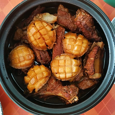 学做小鲍鱼烧排骨,红烧杏鲍菇排骨教程