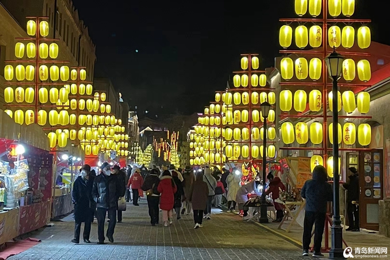 青岛市南花灯,年味十足青岛花灯璀璨贺新春