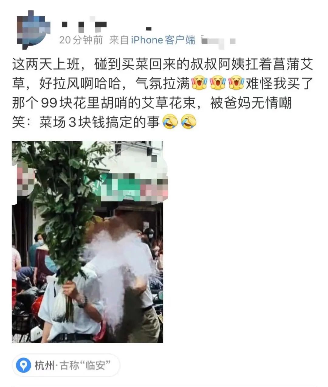 明日端午，艾草成昆明市场“顶流”！网友：我为仪式感买单！